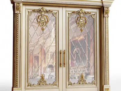 Sliding interior doors in classic style 3D model