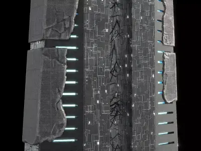 Portal Gate Sci Fi Low-poly 3D model