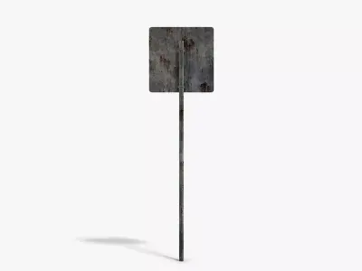 Damaged No Exit Sign Low-poly 3D model