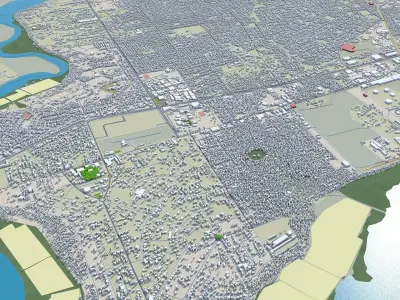 Matola Mozambique 20km AI Low-poly 3D model