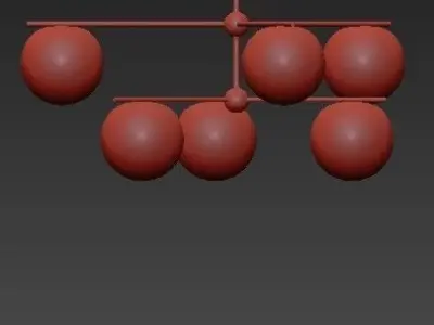 6 Light Chandelier Antique Anselda 36 Wide Bronze 3D model