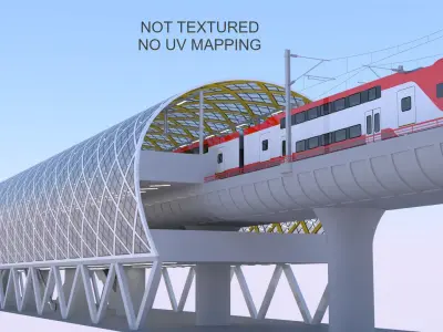 Stadler Kiss USA station viaduct 3D Model Pack
