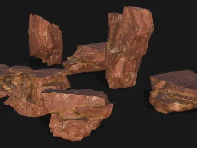 desert rocks - 3D Models PBR Pack 09 Low-poly 3D model