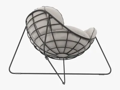 Outdoor garden chair and cushion 3D model
