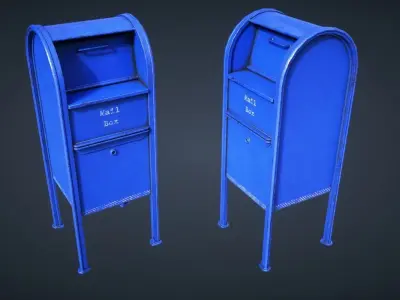 Mail Box Low-poly 3D model