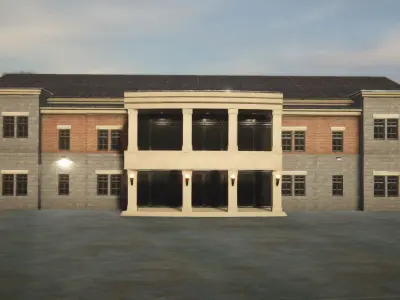 Game Art Police Station Low-poly 3D model