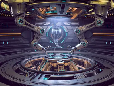 Sci-Fi Construction Lab - Rigged   3D model