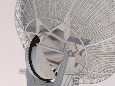Big Satellite Antenna Rotate and Tilt Rigged 3D model