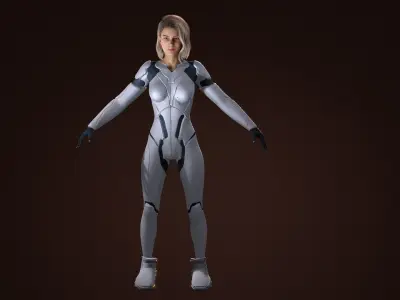 Fiction Girl Low-poly 3D model