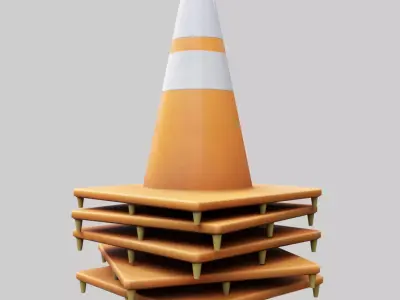 Stack of Traffic Cones Low-poly 3D model
