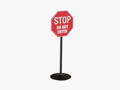 Street Sign 3 Low-poly 3D model