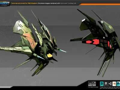 SF Alien fighter A8 Low-poly 3D model