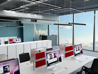 Office workspace design boss room 3D model