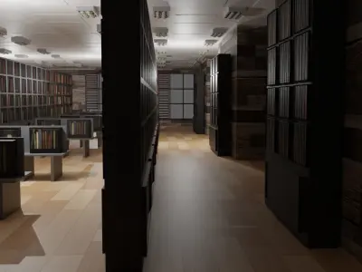 Book Store Low-poly 3D model