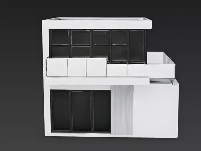 Modern European Minimalist Villa 3D Model Low-poly 3D model