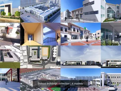 School buildings collection 3D Model Pack