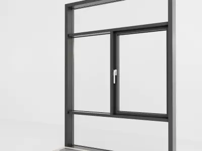 Panoramic glazing Stained glass 77 Low-poly 3D model