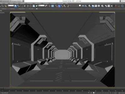 SCI FI INTERIOR SCENE SPACE SHIP Low-poly 3D model