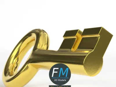 Stylized key 1 3D model