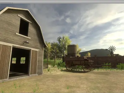 Simple Barn Low-poly 3D model