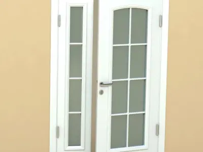 Door-11 door with glass on side 3D model