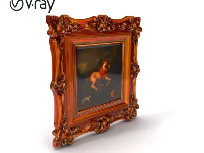 Baroque Ornate Picture Frame Model Pack Low-poly 3D model