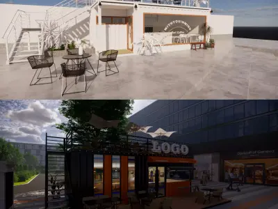 Container coffee shop-5 3D model
