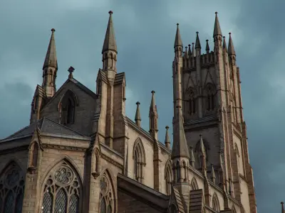 Square Tower Gothic Church 3D model