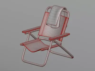 Beach chair with towel 3D model purchase