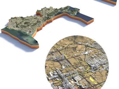 Shenzhen City China 3D model purchase