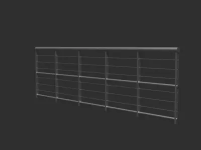 Railing metal shelf Low-poly 3D model