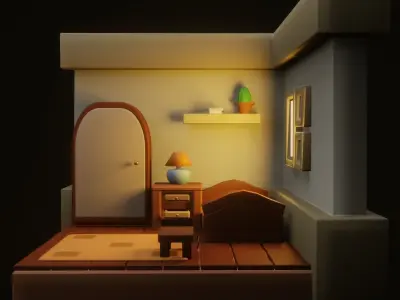 Isometric Bedroom 3D Design Free 3D model