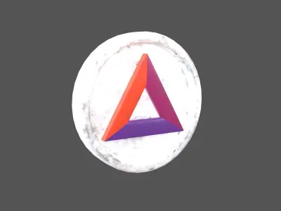 Cartoon Basic Attention Token v1 004 Low-poly 3D model