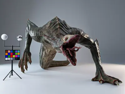 Skullcrawler creature Low-poly 3D model