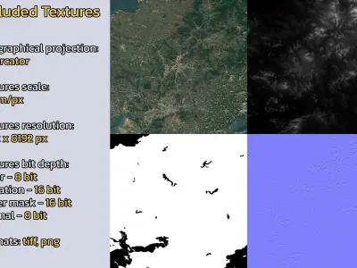 Wafangdian China City Landscape 3D Model 3D model