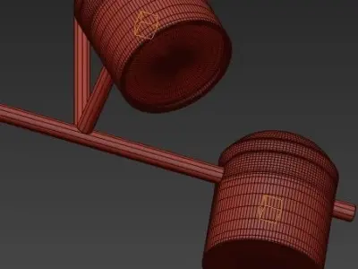 Untitled lamp with three lights 3D model
