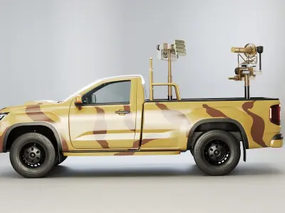  Anti Drone Pickup Truck Desert Camo 
