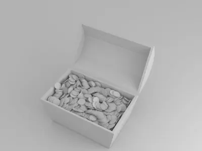 Chest box filled with seeds 3D model