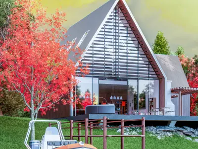 House on the lake 3D model