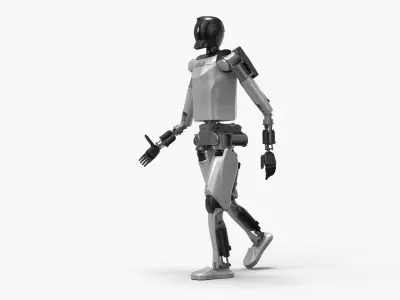  Kepler Humanoid Robot Silver Rigged 