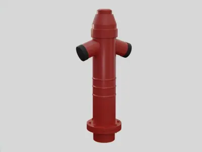 Fire Hydrant 16 - Modern Design - Safety and Emergency Equipment Low-poly 3D model
