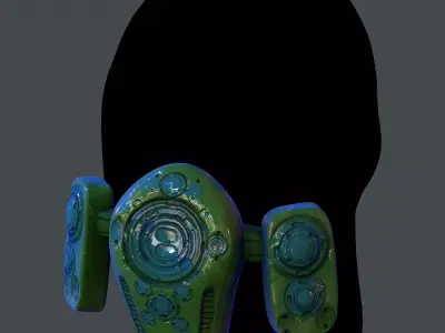 Gas mask helmet scifi Low-poly character art game space  Low-poly 3D model 4