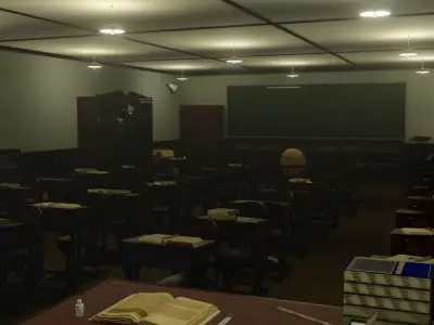 Vintage Classroom Set 3D Model Pack