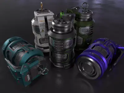 Sci-fi Grenade Low-poly 3D model