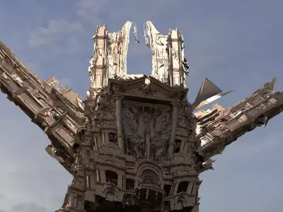 Angelic Gods Mars abstract Leaning tower 2  3D model