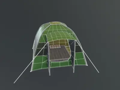Tent for game Low-poly 3D model