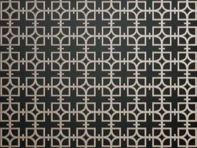 Interlocking Geometric Mesh Metal Guard PBR Seamless Texture