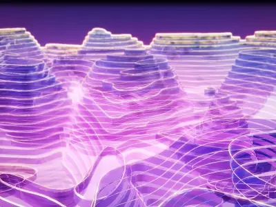 Technology abstract design mountains C4D UE5 3D model