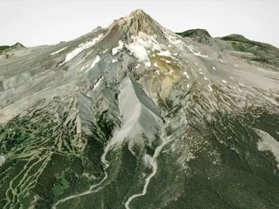 Stratovolcano Hood Oregon USA 3D model