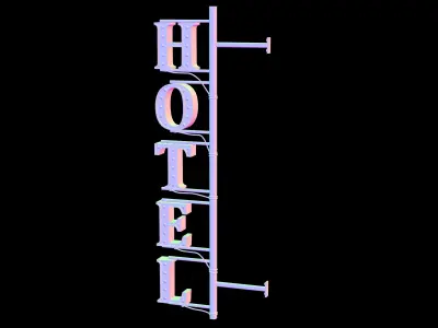 Hotel Sign - Game ready props Low-poly 3D model